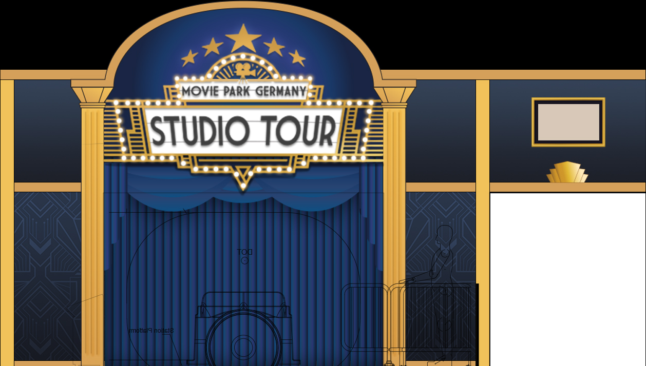 Movie Park Studio Tour 3D elevations station